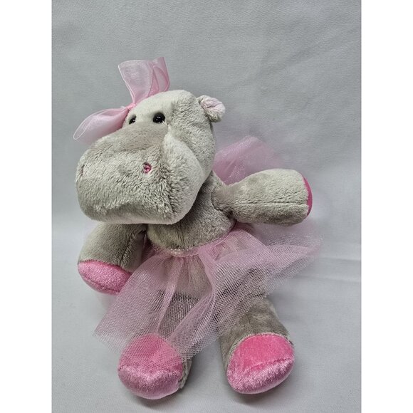 Douglas cuddle toys plush Lulu Gray Hippo ballerina 9" Plush- FACTORY ERROR ARM - Picture 7 of 15